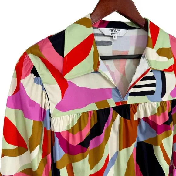 Tuckernuck Crosby by Mollie Burch Medium Wearable Art Blouse Shirt Top Formal - Picture 4 of 9